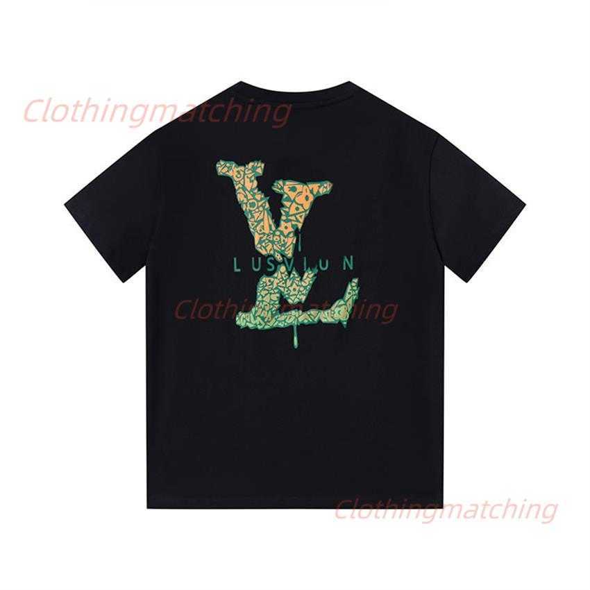 Spring/Summer 2023 New Luxury Men's t-Shirt Letter Graphic Print Short Sleeve t-Shirt Cotton Loose Male and Female Couple Top European Size aa