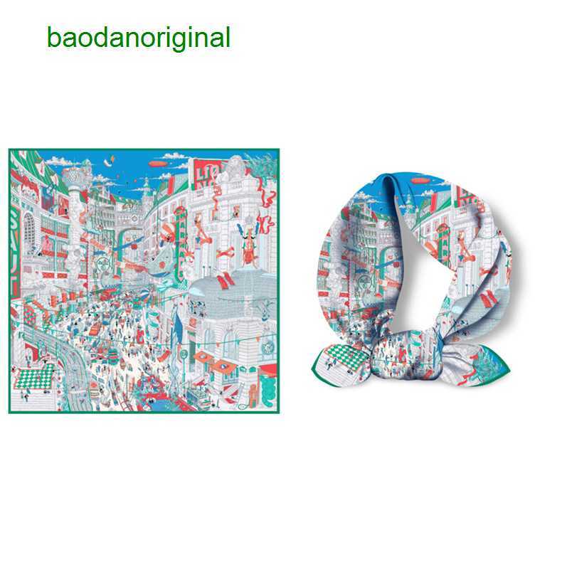 

Hemres Designer Scarves Twill Silk for Mother's Day Spring French Square Scarves Women's Sun Protection Shawls Summer