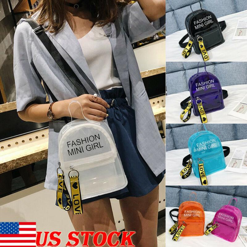 

Waist Bags 2023 Fashion Women Handbag Transparent Mini Travel PVC Clear Small Rucksack Shoulder Bag, Black