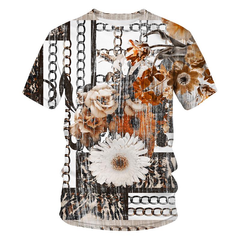 

Men' T Shirts 2023 Summer Unisex Comfortable T-shirt Short-sleeved Beautiful Flower Dress 3d All-printed Casual Round Neck Top -5XL