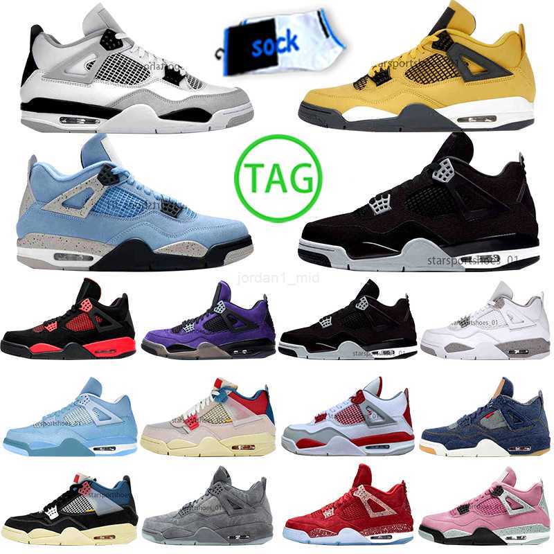 

4 basketball shoes for men women retro Military Black Cat 4s Pine Green Sail Red Thunder White Oreo Photon Dust Blue University Seafoam Cool Grey sneakers OG jordens, Fuchsia