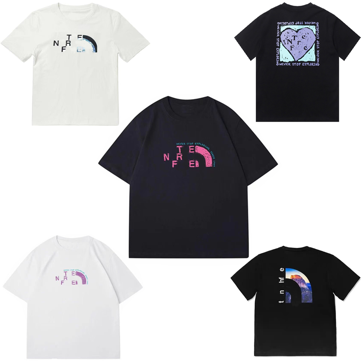 

2023 TOP mens womens designer plus tees short sleeve t shirt collaboration shirts face lady tops north high quality plus size tee sweatshirt, 7 back