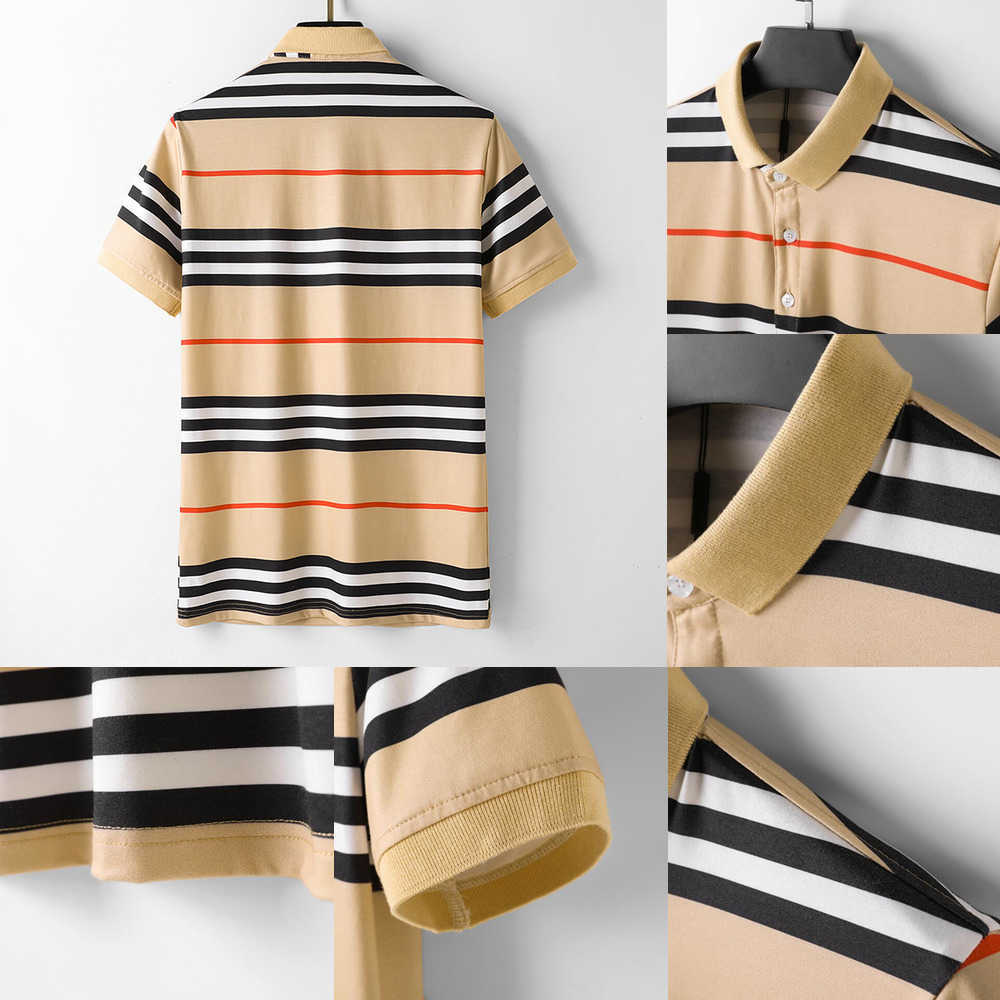 

Men mens designer Polos t shirts Polo Homme Summer Shirt Embroidery T-Shirts High Street Trend Shirts Top Tee S-3XL 2023 Brown Striped CCOW, 01