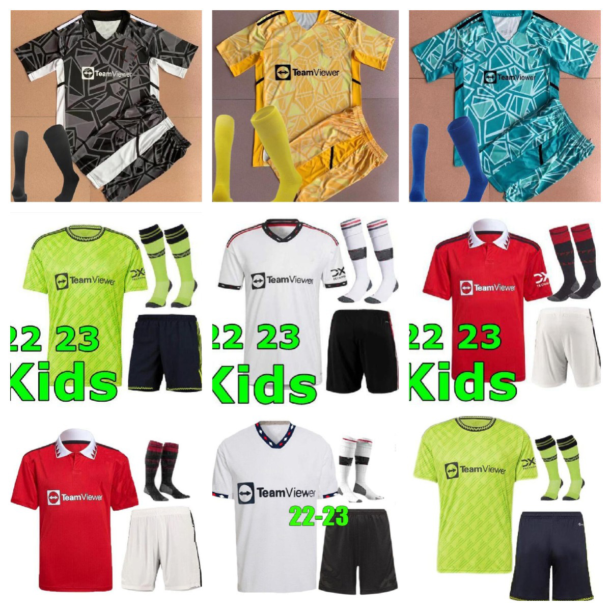 

SANCHO soccer jerseys 22 23 MANS UTDS MARTIAL B.FERNANDES RASHFORD Martinez SHAW ERIKSEN 2022 2023 football shirt kids kit set, White