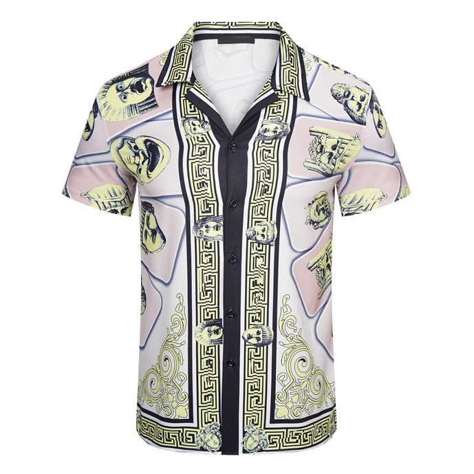 

6 2023New Short Sleeve Shirt Printed Mens and womens high-quality designer Real silk Shirt Polo size M L  2XL 3XL#07