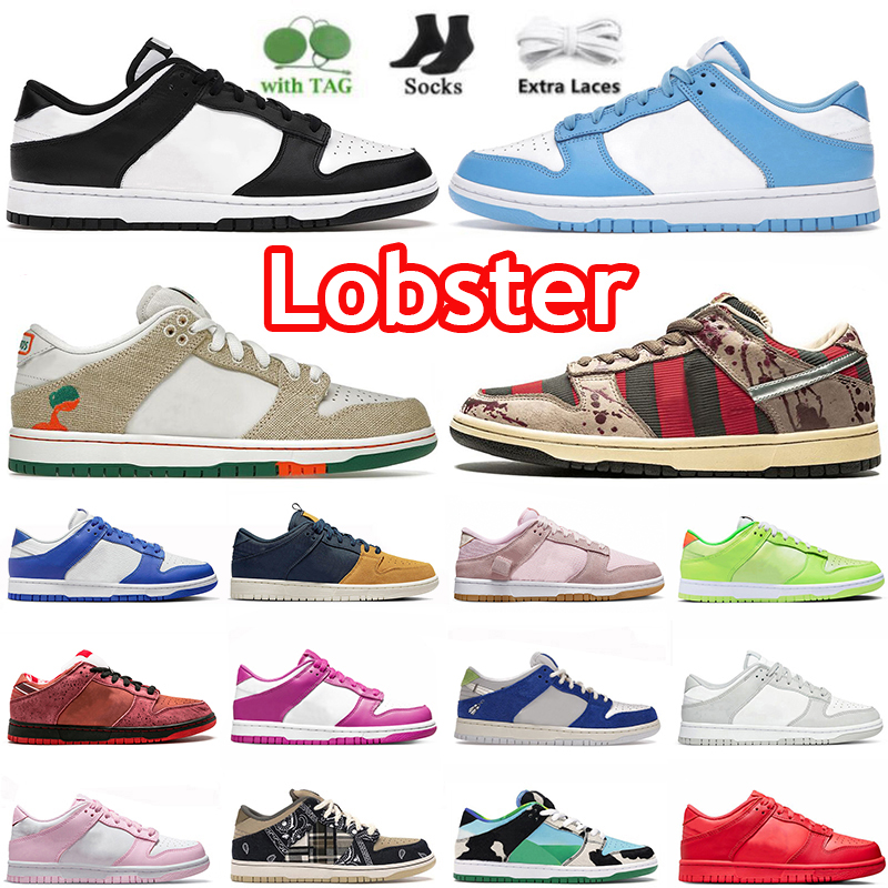 

big size 13 14 men women shoes jarritos low running sneakers Black Pink Freddy Krueger Medium Olive Grey Fog Panda Lobster Track Red lows sports trainers, B31 red lobster 36-45