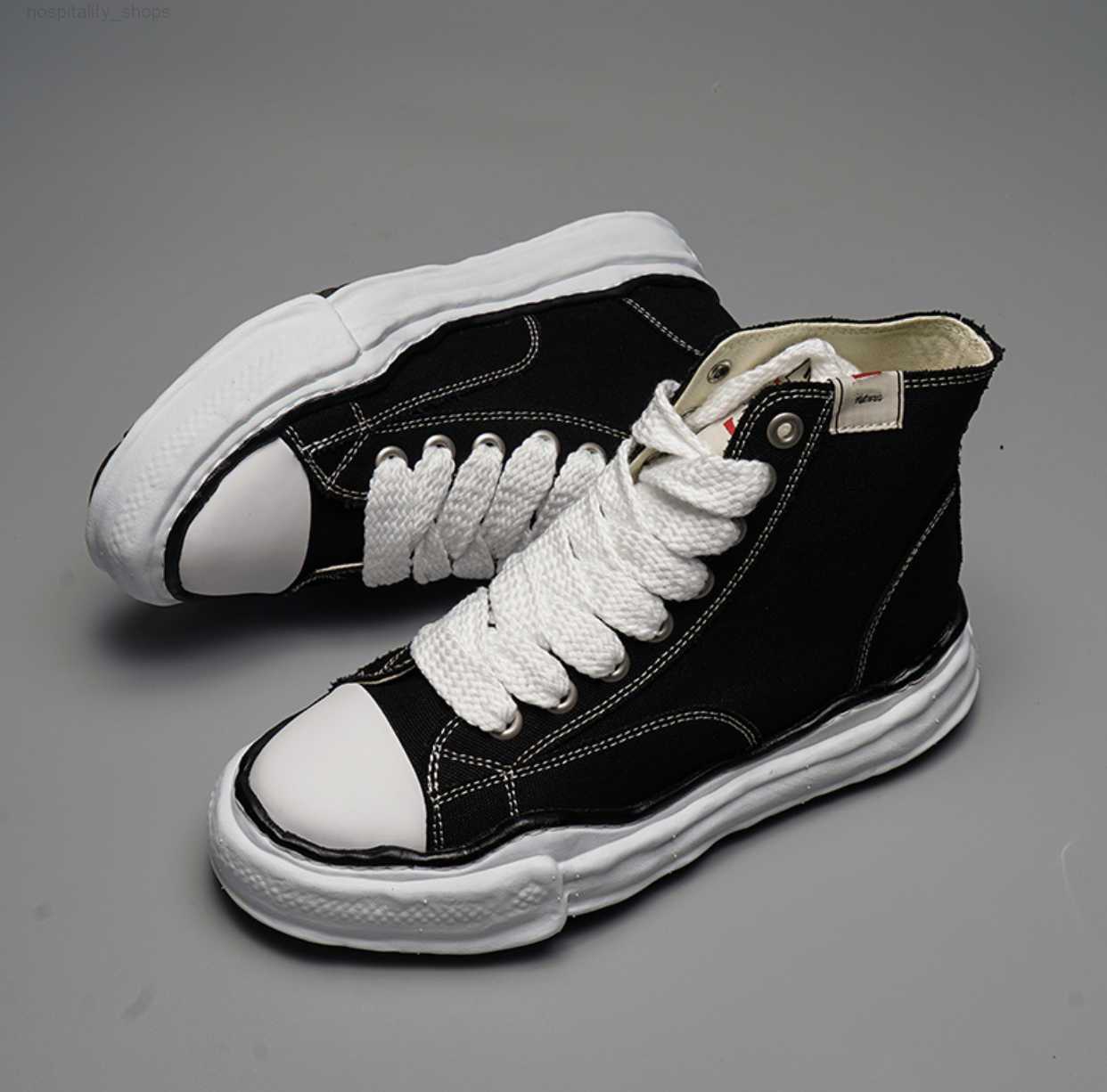 

Maison Mihara Yasuhiro MMY Shoes matching black and white elevated low top men's and women's thick soled deformation dissolving canvas shoes, Color 3