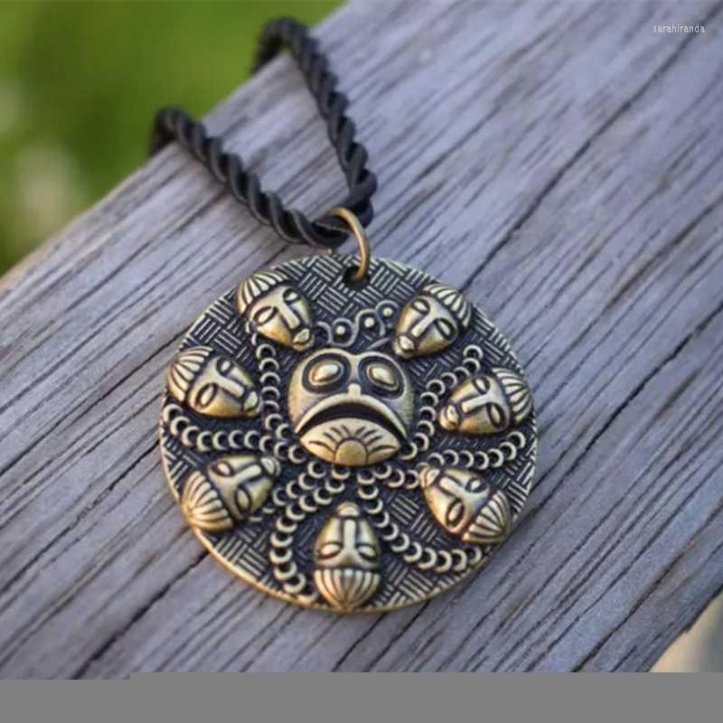 

Pendant Necklaces Vintage Gold Color Silver Ogma Medallion For Women Men Leather Necklace Medal Party Jewelry