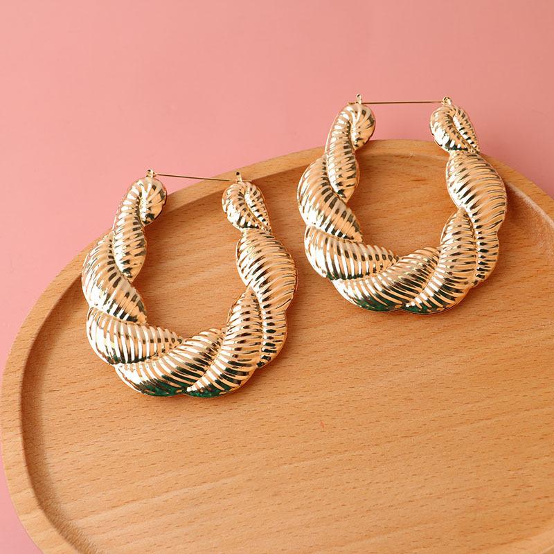 

Hoop Earrings & Huggie Punk Oval Twist Gold For Women Dome Chunky Statement Loop Oversized Geometric Jewelry 2023Hoop