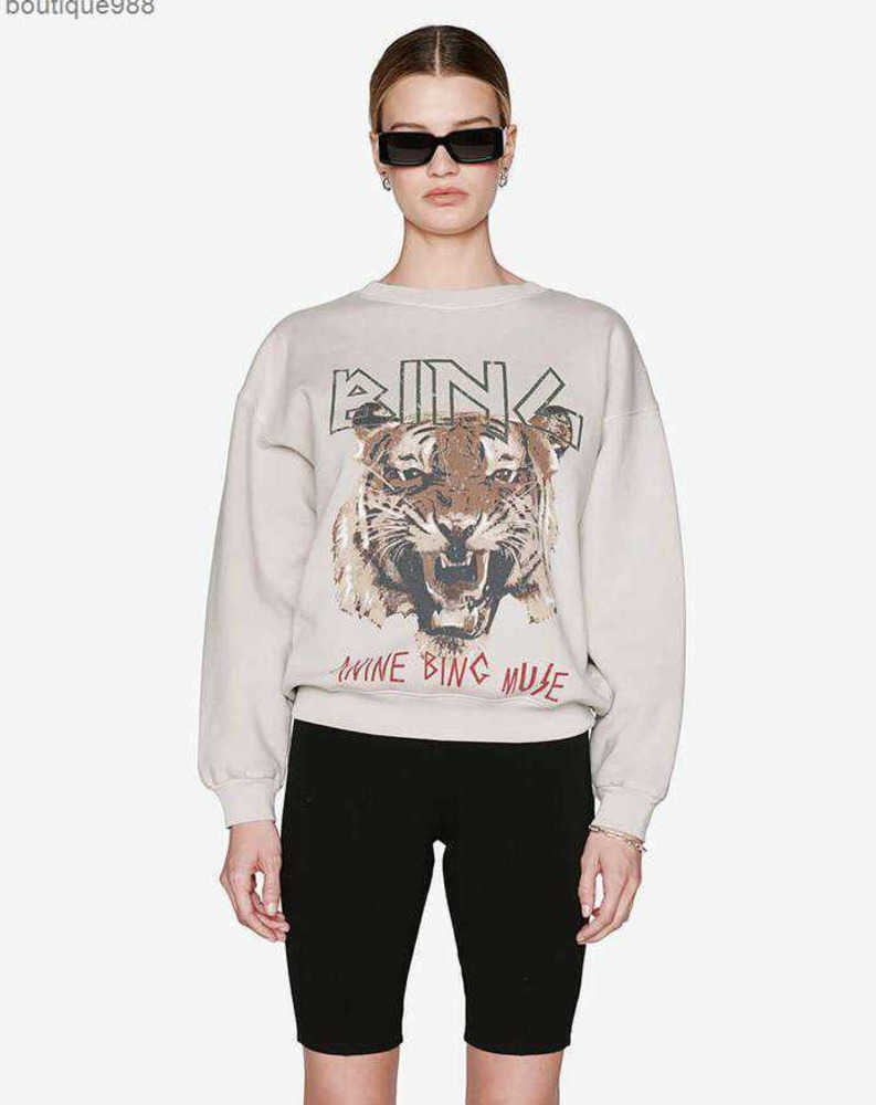 

Anine Bing French Women Sweatshirt Printing Fleece Designer Cotton Sweater Fashion Pullover Hoodie, Khaki (brushed)