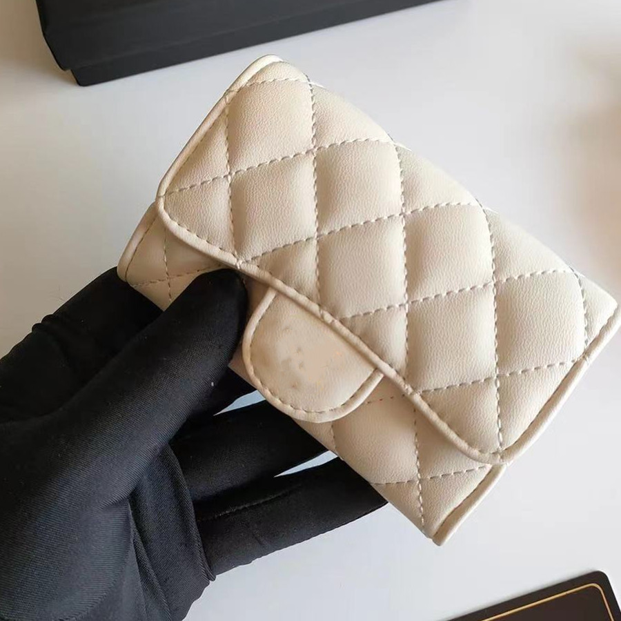 

designer coin purse Leather Credit Card Holder Luxury Classic Women's Bag Brand Fashion Mni Wallet With dustbag and box, Red with gold hardware