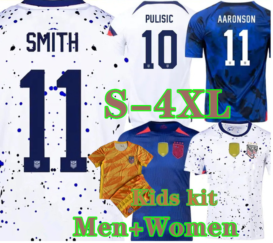 

S 4XL USAS 2023 USWNT Jerseys 4 Stars Women Soccer Jerseys Kids Kit USMNT 23 24 PULISIC SMITH MORGAN Mens Maillot de Football Shirts, Men home