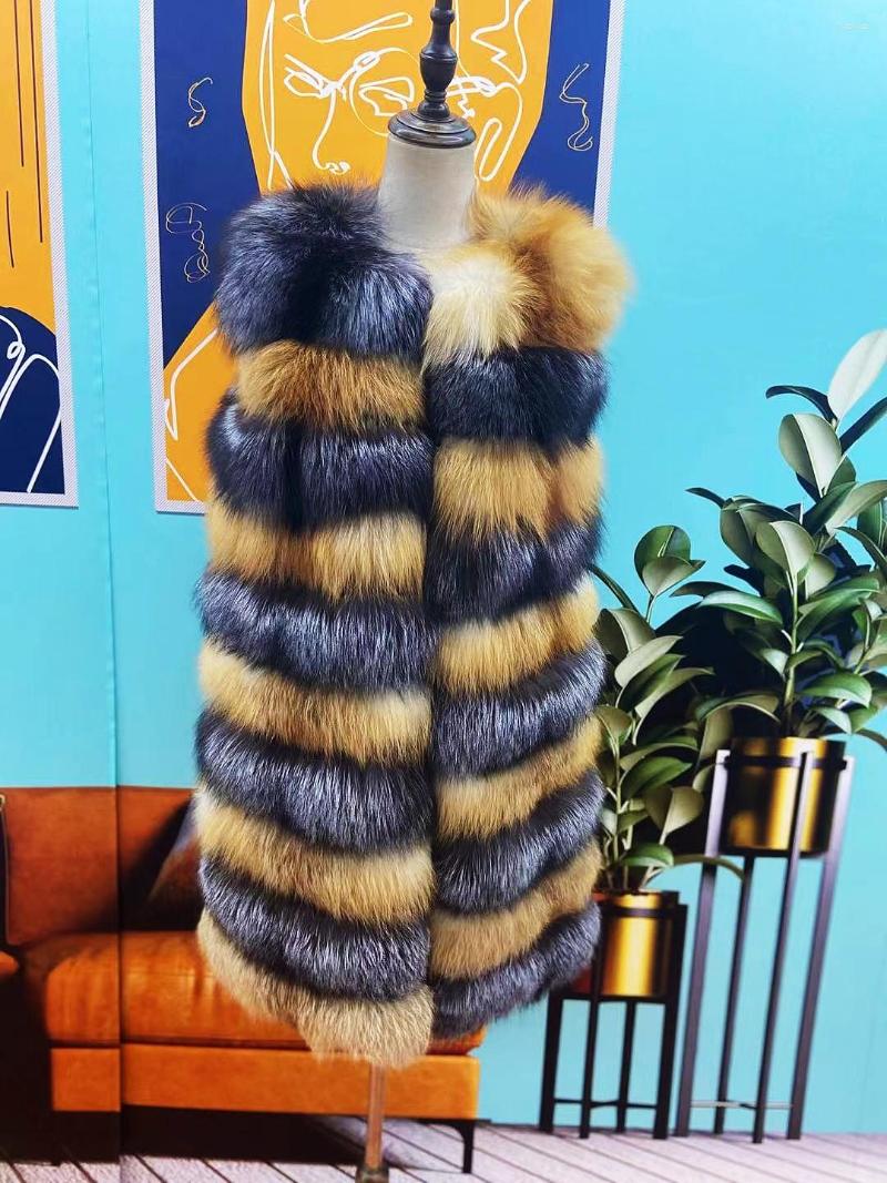 

Women's Fur Winter Women 90CM Long Natural Coat Wear Vest Jacket Fashion Warm 2023, 001