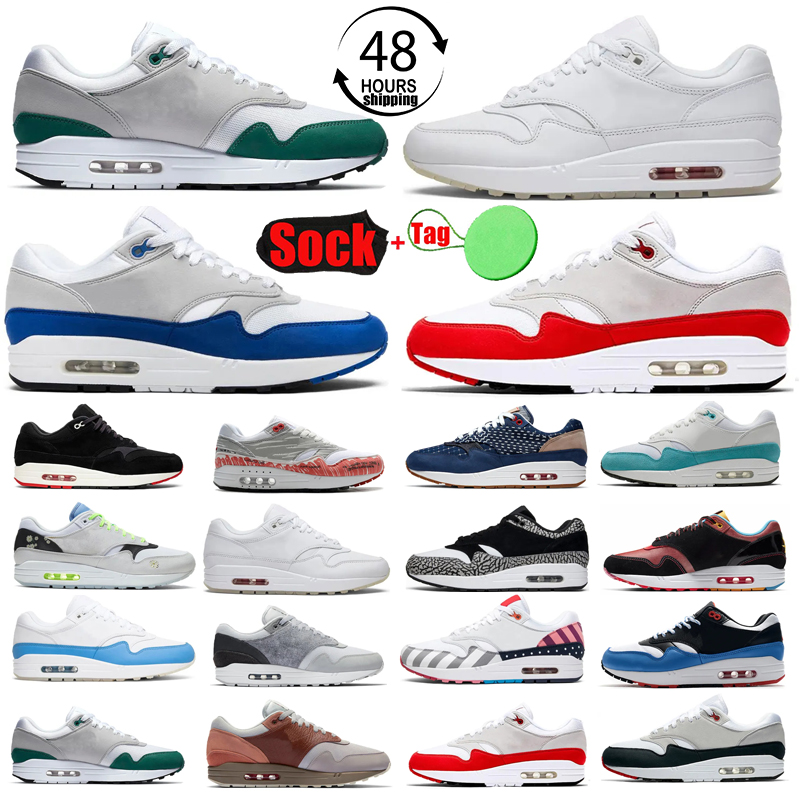 

Trainer Airmaxs Max 1 87 Running Shoes Mens Women Air Patta Waves Sean Wotherspoon Noise Aqua Monarch Cactus Jack Baroque Atomic Teal Crepe Hemp Sneakers, Color #7