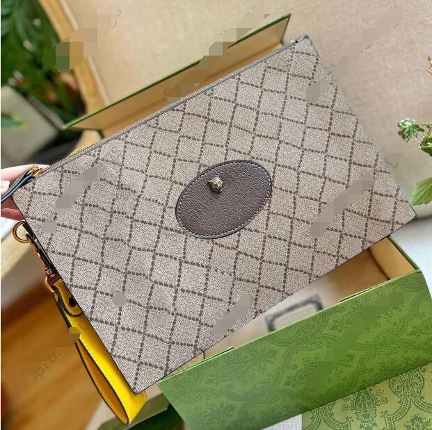 

Fashion Men Women Clutch Bag Classic Document Bags laptop Cover Bag Caoted Canvas Purse With Dust Bag With box
