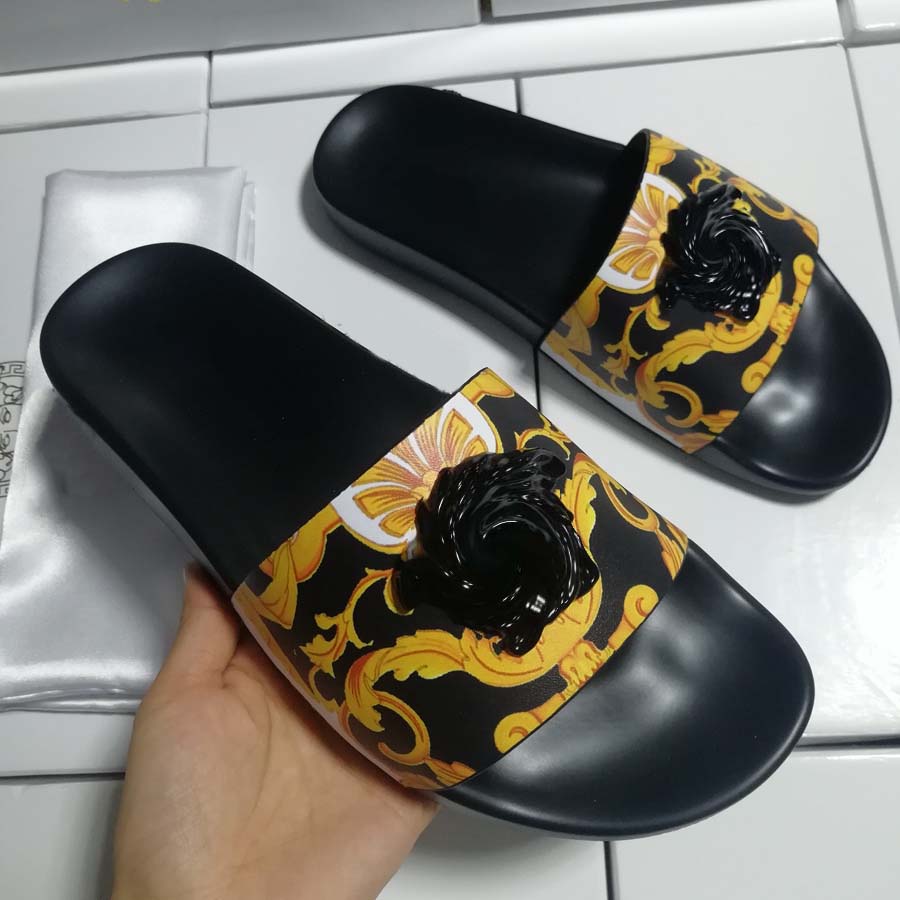 

Slide Designer Sandals Womens Mens Slippers Flip Flops Luxury Flat Thick Bottom Embroidery Printed Jelly Rubber Leather Women Dress Shoes, #12
