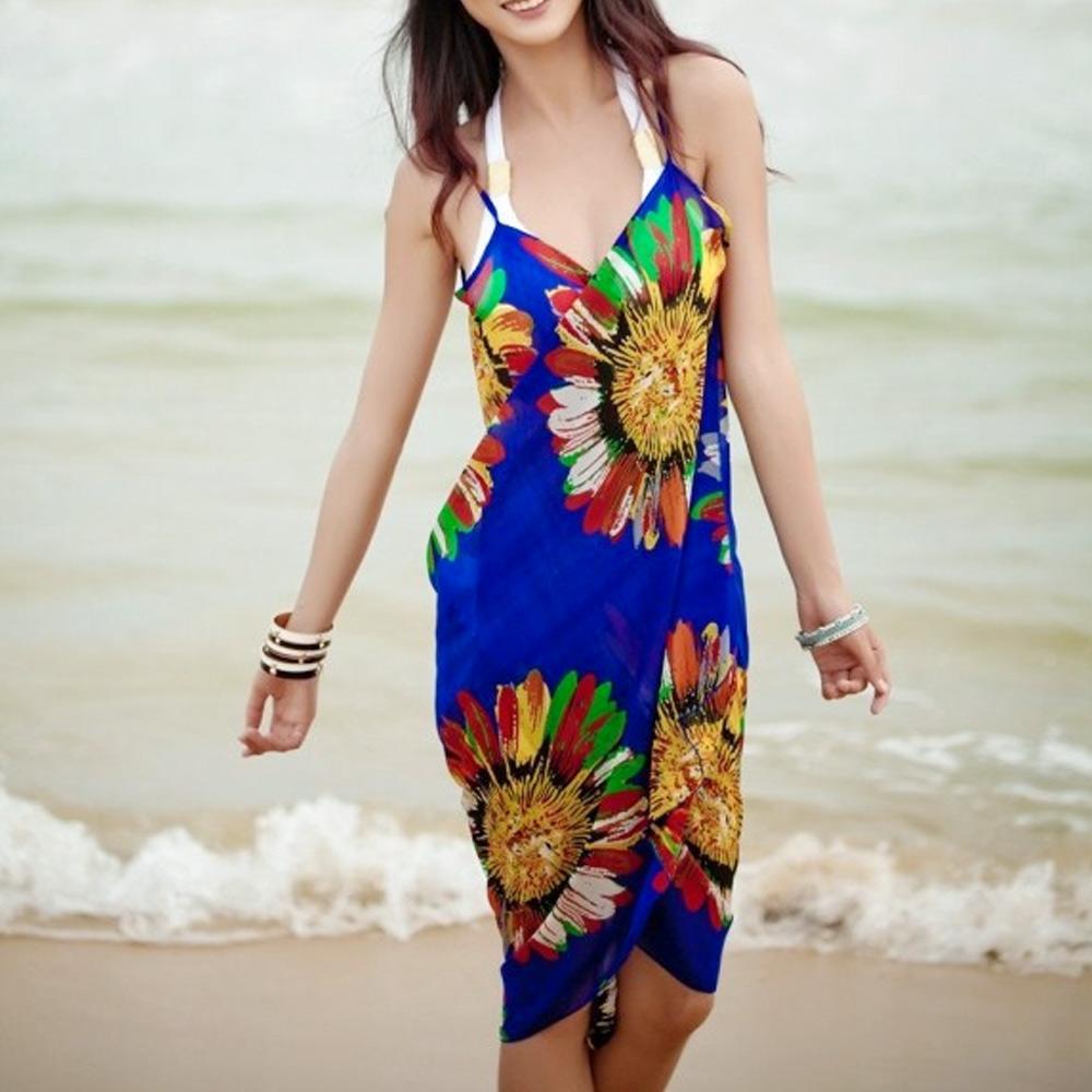 

Swimwear Summer Women Beach Bikini Cover Up Printed Pareo Chiffon Wrap Skirt Sarong Scarf Beachwear Bathing Suit Beach Dress Swimsuits, Green