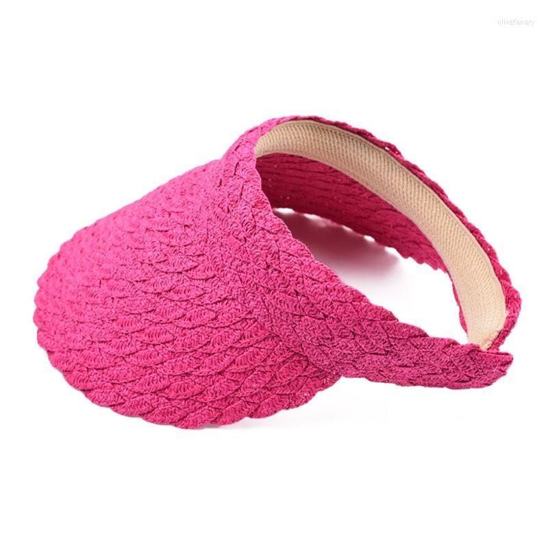 

Wide Brim Hats Korean Solid Color Empty Top Lace Straw Hat Beach Sun Visor Cap Summer Must Have Item Sunscreen For Women GirlWide Oliv22, White