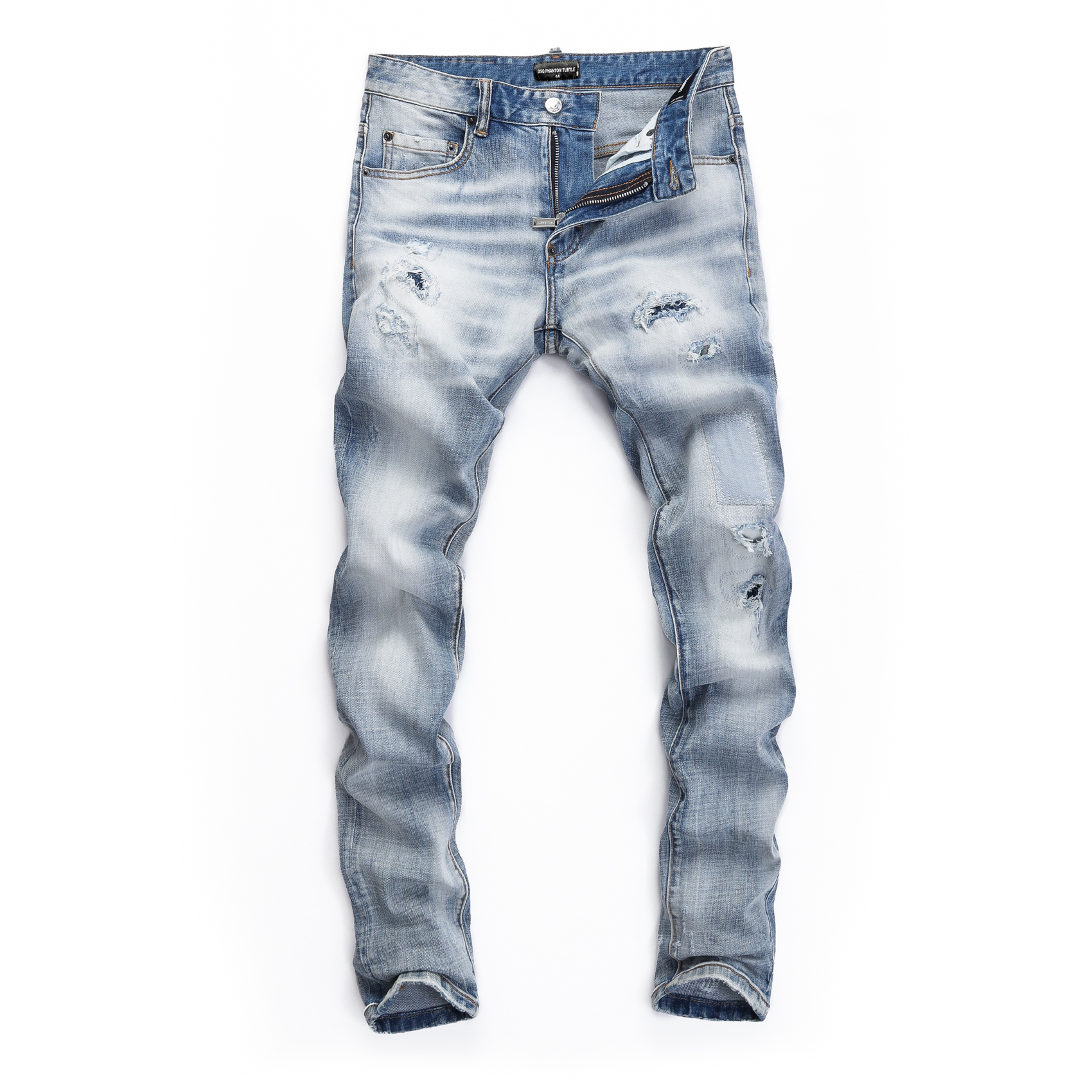 

DSQ PHANTOM TURTLE Men's Jeans Mens Italian Designer Jeans Skinny Ripped Cool Guy Causal Hole Denim Fashion Brand Fit Jeans Men Washed Pants 65670, As picture