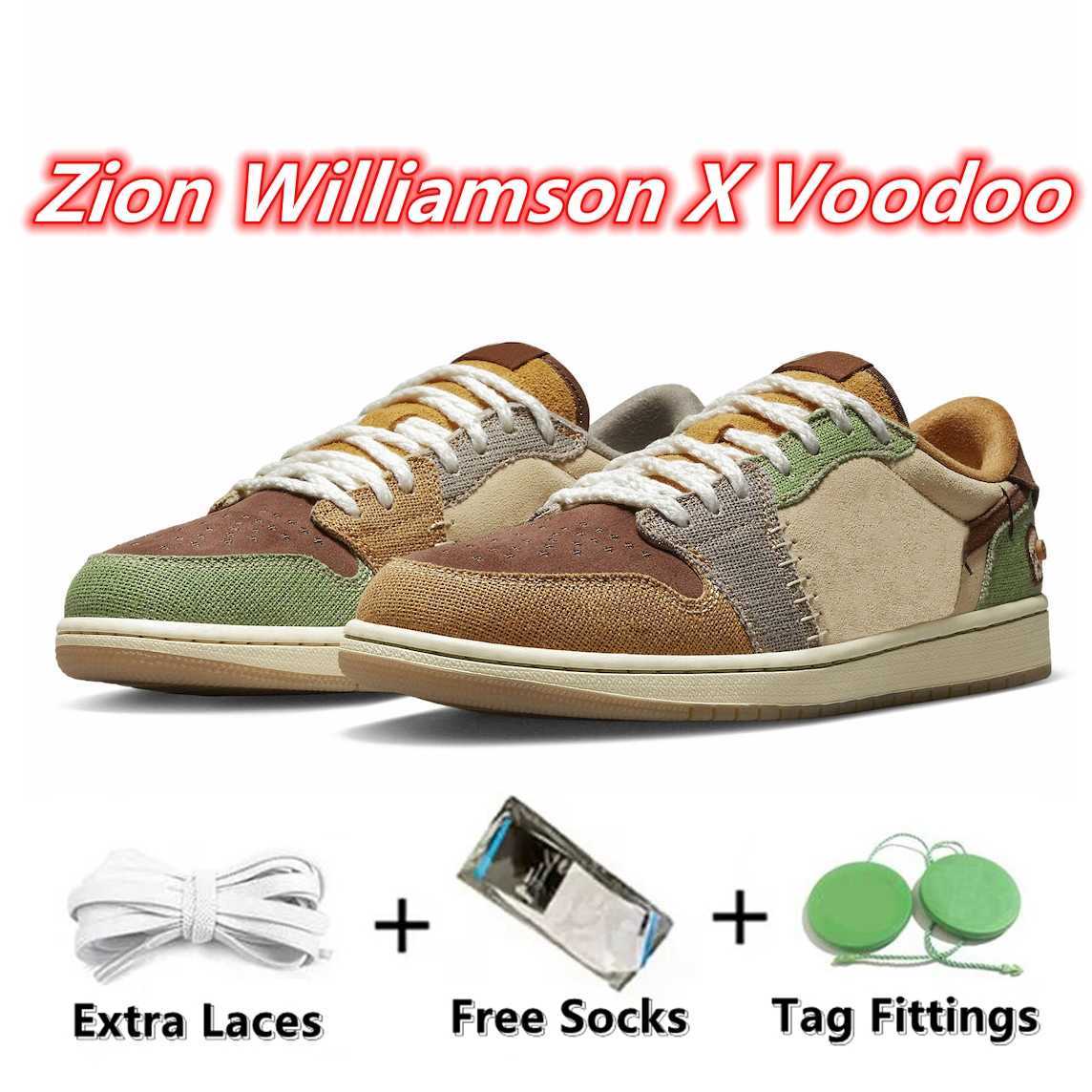 

Mens Women Basketball Shoes Zion Williamson x Jumpman 1 Low OG Voodoo Flax Muslin Fauna Brown Oil Green Sesame Moon Fossil DZ7292-200 Men Trainers Sports Sneakers 36-47, Color#1