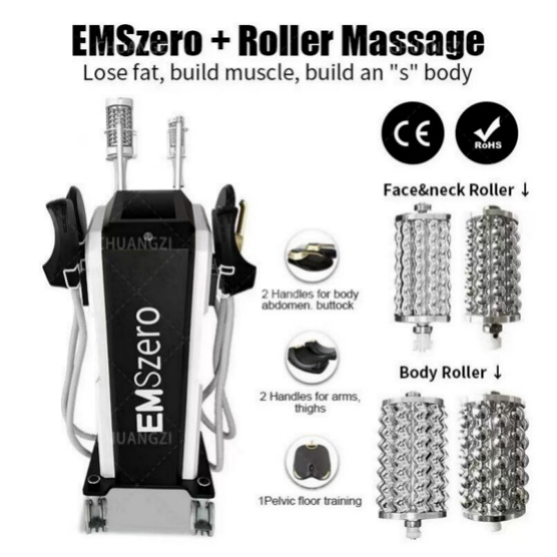 New Product in EMS RF Roller Beauty Items DLS-Emszero Four handles HIEMT Abdominal Muscle Stimulator with RF 5000W 200HZ