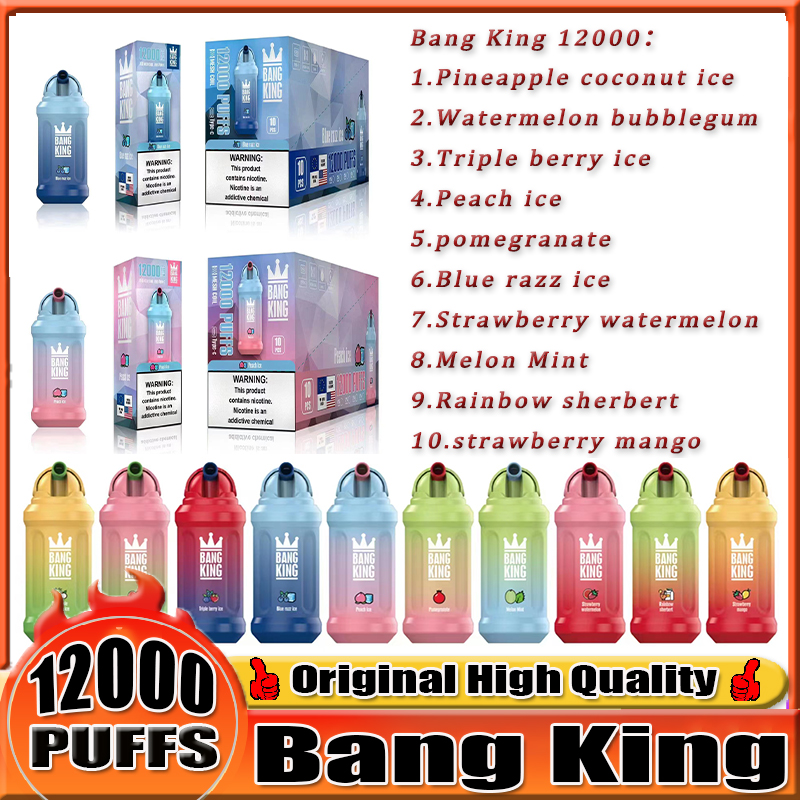 

Original Bang King 12000 Puff Disposable Vapes Pen E Cigarette 0% 2% 3% 5% Vaporizer Recharge Mesh Coil Vape Pen Puffbars ship one day