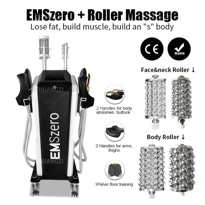 

EMSZERO Slim Machine 14 Tesla 6500W 2in1 HIEMT Roller Muscle Building Stimulator RF Slim Body Contouring Fat Burning 30000 Frequency High-intensity