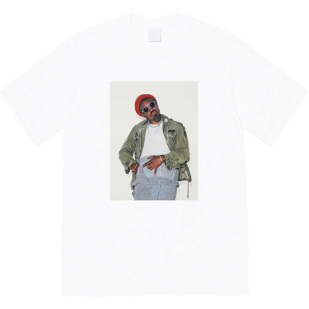 

T-shirts 22FW Andre Women Men' Classic Box Andre Benjamin Figure Printed Summer Short Sleeve Fashion Casual Breathable Hip Hop High Street Tee IE9V, White