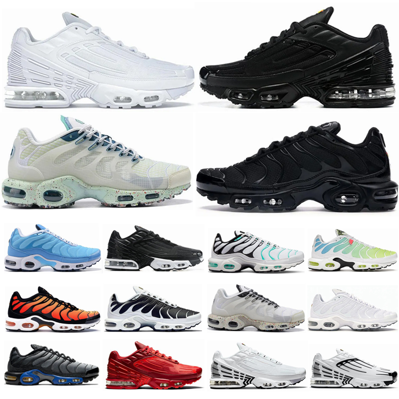 

2023 men women running shoes tn plus 3 Terrascape Triple Black white Atlanta Hyper Sky Blue Fury Jade Laser Wolf Grey mens trainers outdoor sports sneakers tn1, #21 40-46
