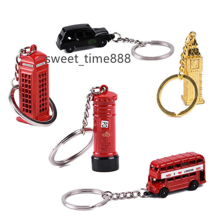 

London Red Blue Bus Key Rings organizer Mail Box Keys Holder Pendant Keychain Souvenir Gifts For Men keyring
