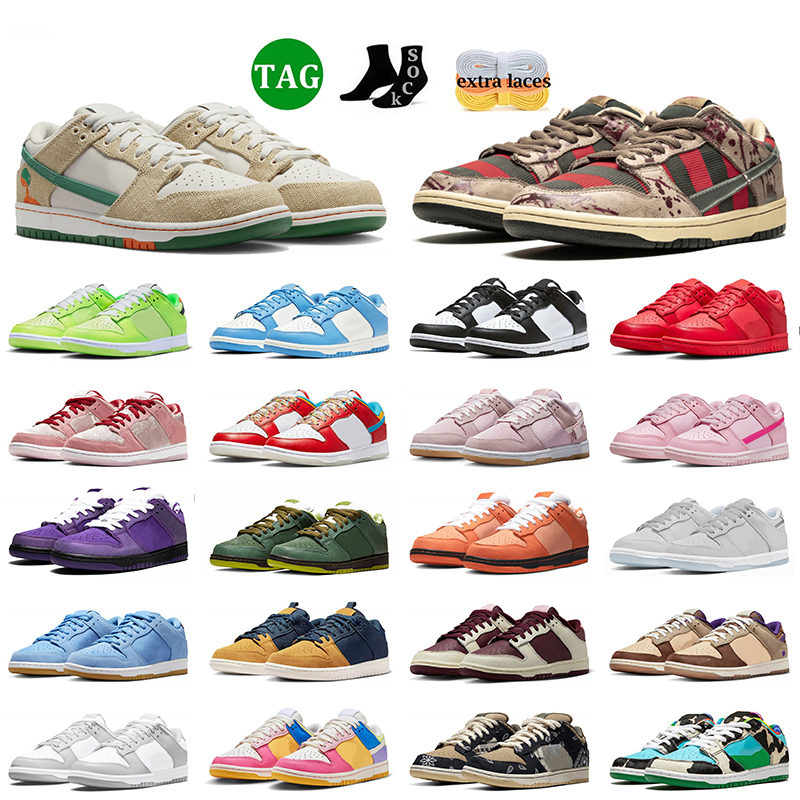 

2023 OG Lows Jarritos Shoes Freddy Krueger Low Panda Orange White Lobster Purple Why So Sad Trainers Teddy Bear Triple Pink Track Red Strangelove Sneakers Big Size 48, E50 36-40 strawberry peach
