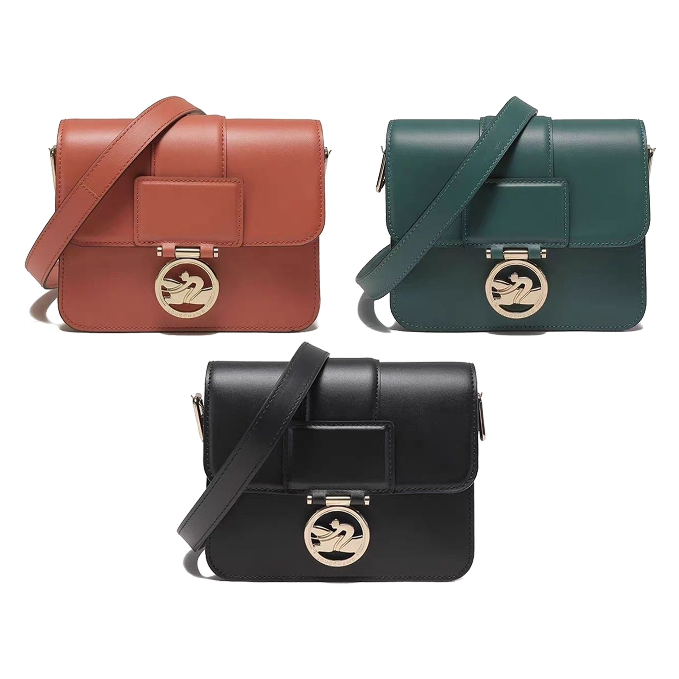 

Genuine Leather Fashion longchammp tote handbag shoulder bag designer Luxury Womens mens wallet BOXTROT pochette cool crossbody messenge flap clutch Evening bags, Orange
