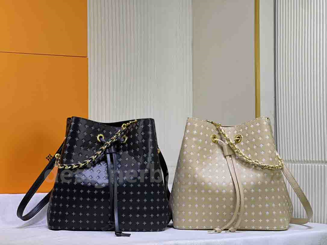 

2023 SS Braided Neonoe BB Drawstring Bag Women's Designer Neo Noe Bucket Bag Luxurys Handbag Embossed Leather with Nano Monograms pattern Handbags M22598, Yellow m22599