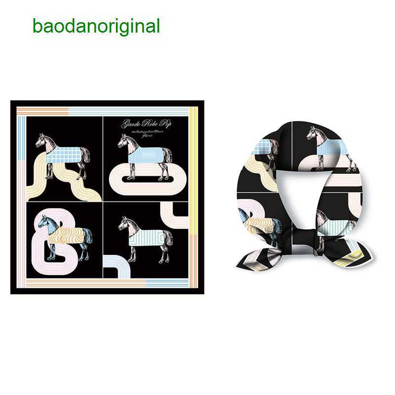 

Hemres Designer Scarves Women's 2023 Summer New Warhorse 53 Digital Printed Small Square Fashion Versatile Professional Scarf