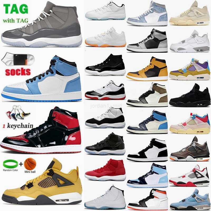 

Man Og s 1 Basketball Shoes 1s University Blue Seafoam Mocha Jumpman 4 4s Shimmer White Oreo Lightning Black Cat 11 11s Bred Cool Grey Mens, Without box-14