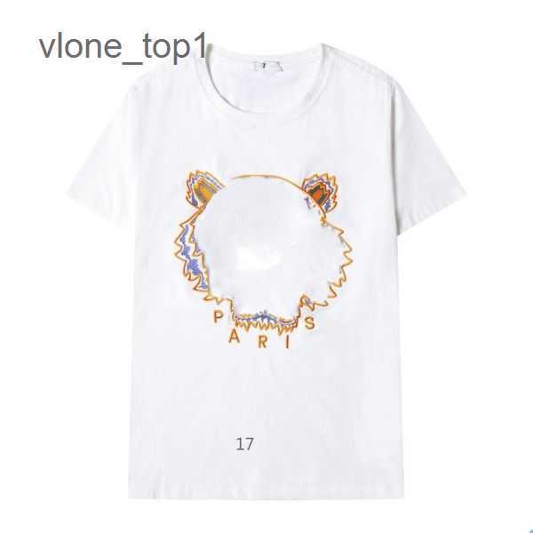 

Kenzo Designer Women's T-shirt Men's Tiger Head Embroidered Crewneck Luxury Loose Short Sleeve Sports Classic 17 FC8N, A+
