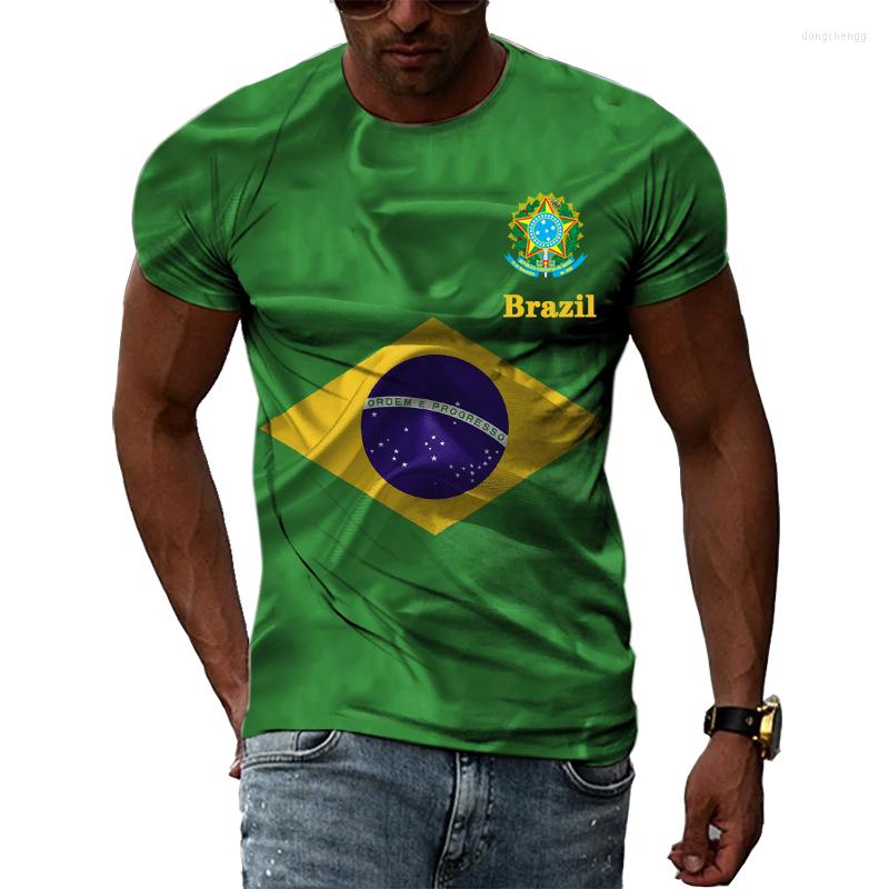 

Men's T Shirts Fashion Brazilian Flag T-shirt Summer Casual 3D Print Street Breathable Sports Crew Neck Short Sleeve Top, Et0c220953u