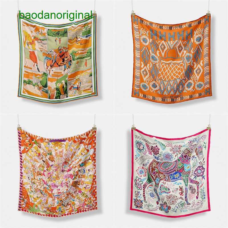 

Hemres Designer Scarves New 2023 Versatile Small Square Silk Scarf Women's Autumn and Winter Fashionable Fashion Professional Dress High End