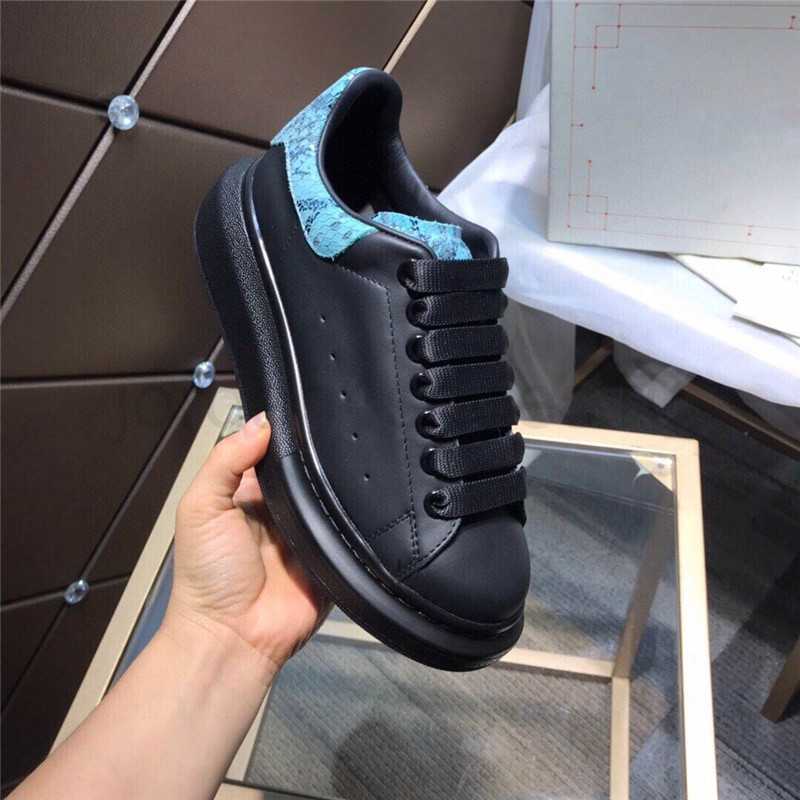 

Luxury Designer Mens Women Fashion shoes White Leather Platform Genuine Sneaker with BOX 5.0, 38