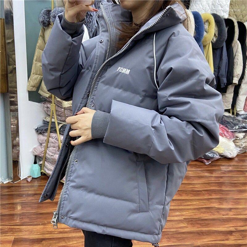 

Women's Trench Coats Thicken Women's Jacket Winter Hoodie Coat Stand-Up Collar Long Sleeve Oversized Outwear Female Loose Warm Overcoats, Grey