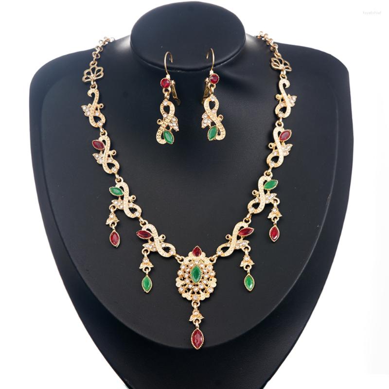 

Hair Clips Moroccan Wedding Jewelry Collection Arabic Bride Beads Luxury Women's Earrings Algerian Head Chain Gifts