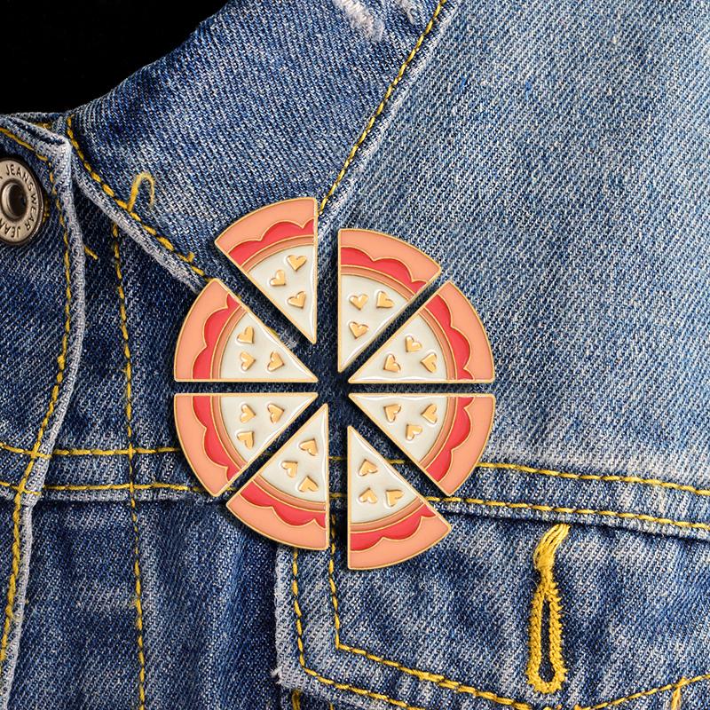 

Brooches 8pcs / Set Pizza My Heart Lapel Pin BFF Friend Forever Friendship Brooch Commemorative Backpack Accessories