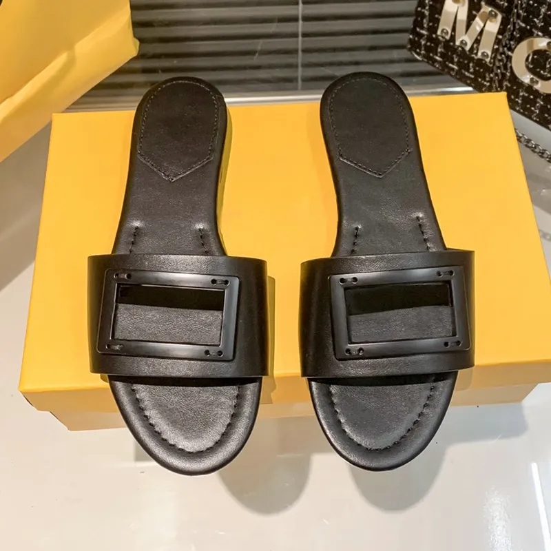 

Summer Slippers Women Baguette Slides Mules Designer Sandals Open Toe Leather Embellished Fashion Beach Flat Sliders, 17#