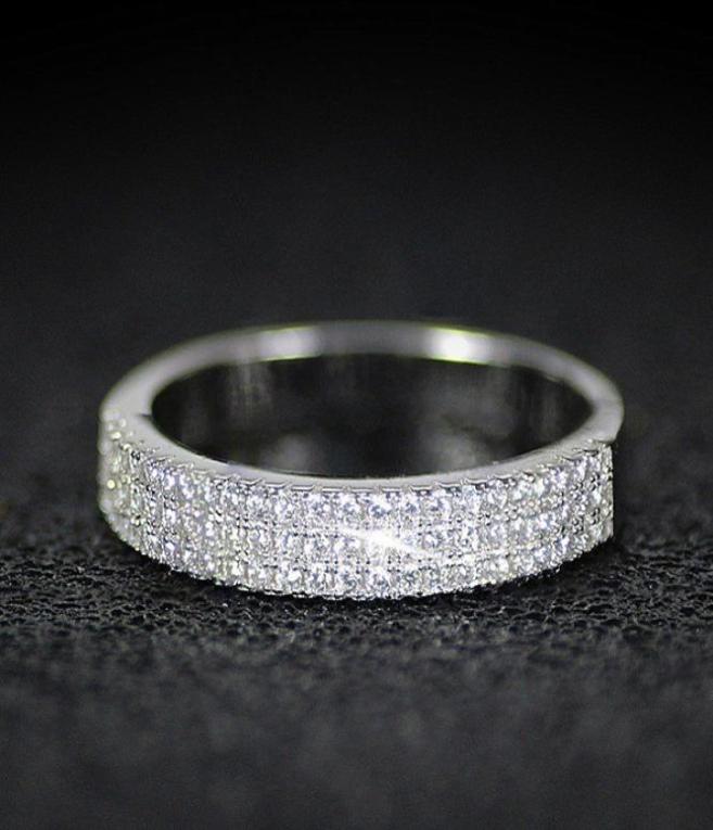 

Fashion women039s inlaid zircon ring daily versatile ring accessories 20229909036