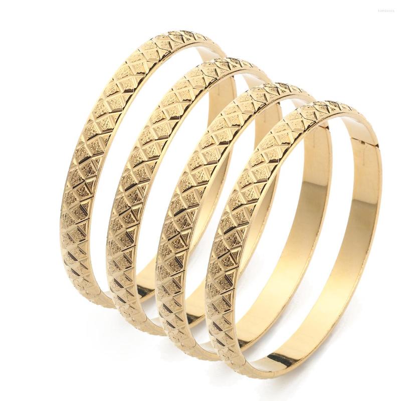 

Bangle Gold Rhombus Bangles For Women Girl Can Open Dubai Wedding Bride Bracelet Ramadan Middle East Jewelry