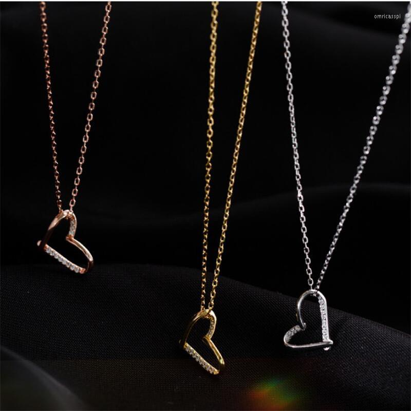 

Pendant Necklaces Trend Link Chain Tassel Clear Crystal Heart Charm Necklace For Women Statement Party Wedding Choker Jewelry Gift DZ632