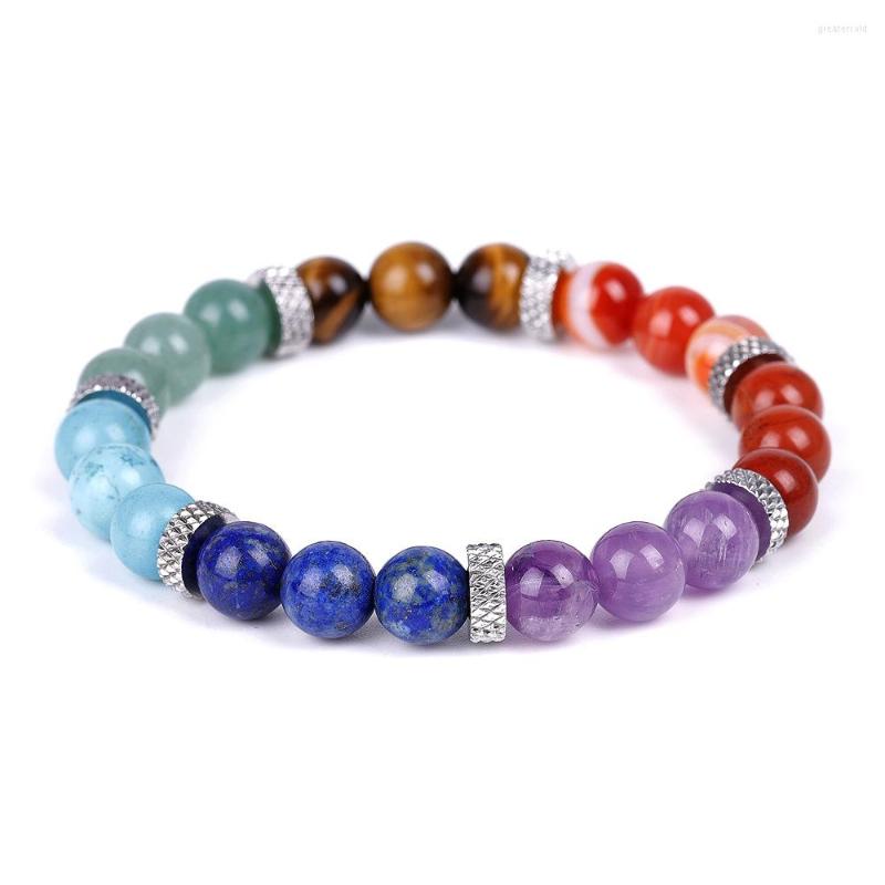

Strand Reiki 7 Chakra Crystals Bracelet Real Natural Quartz Stone For Women Girl Healing Yoga Meditation Balance