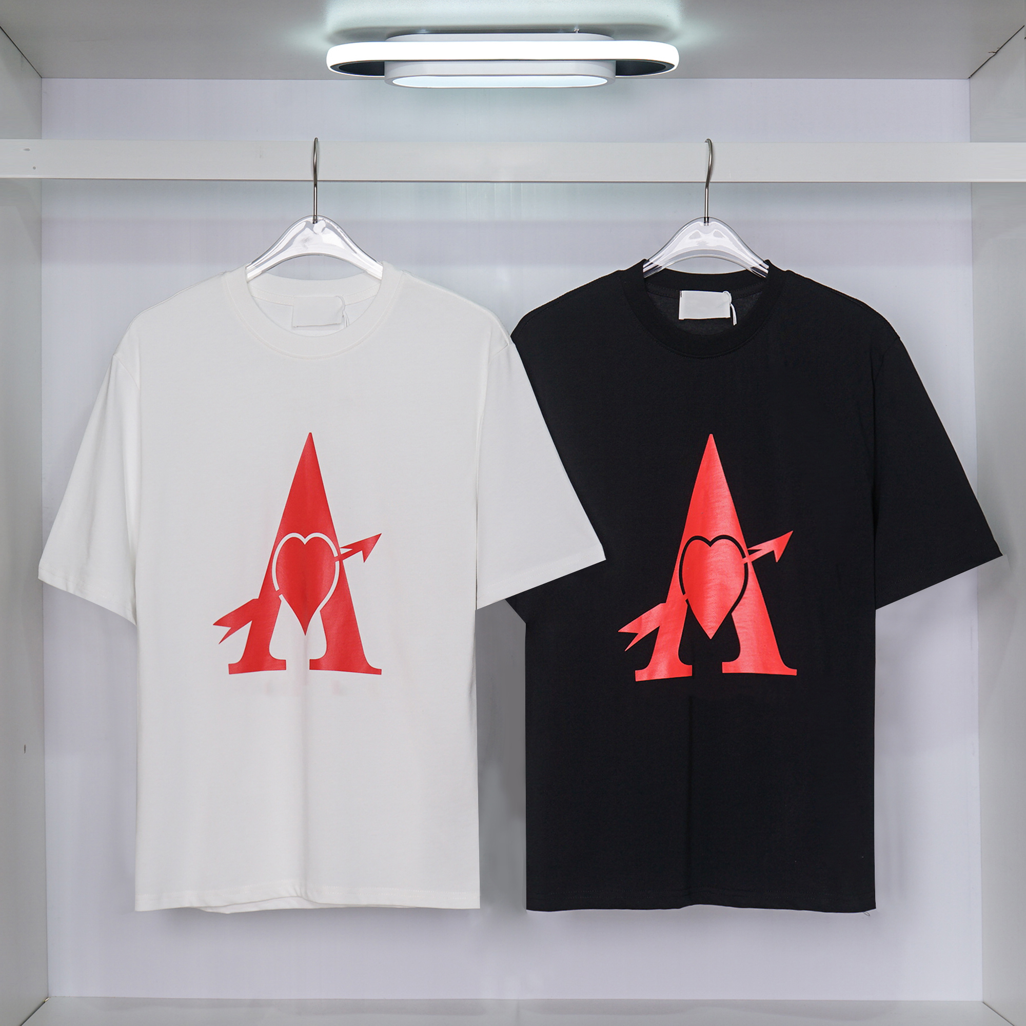 

Designer T Shirt Men Women Loose Heart shape A Letter Top Men Tee Luxury Clothing Street Clothing Short Sleeve Polos T-shirt Size S-3XL