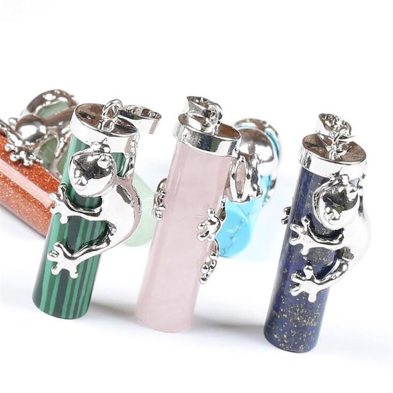 

Pendant Necklaces Selling Wholesale 6pcs/Lot Frog Natural Stone Crystal Lovely Cuddle Animal Necklace Women And Men PendantPendant