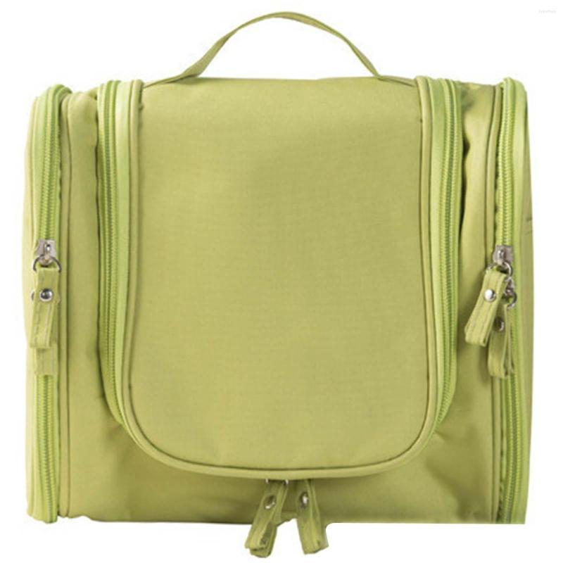

Cosmetic Bags Portable Fashion Two Side Bag With Hook Large Capacity Toiletry For Traveling El Makeup, Beige